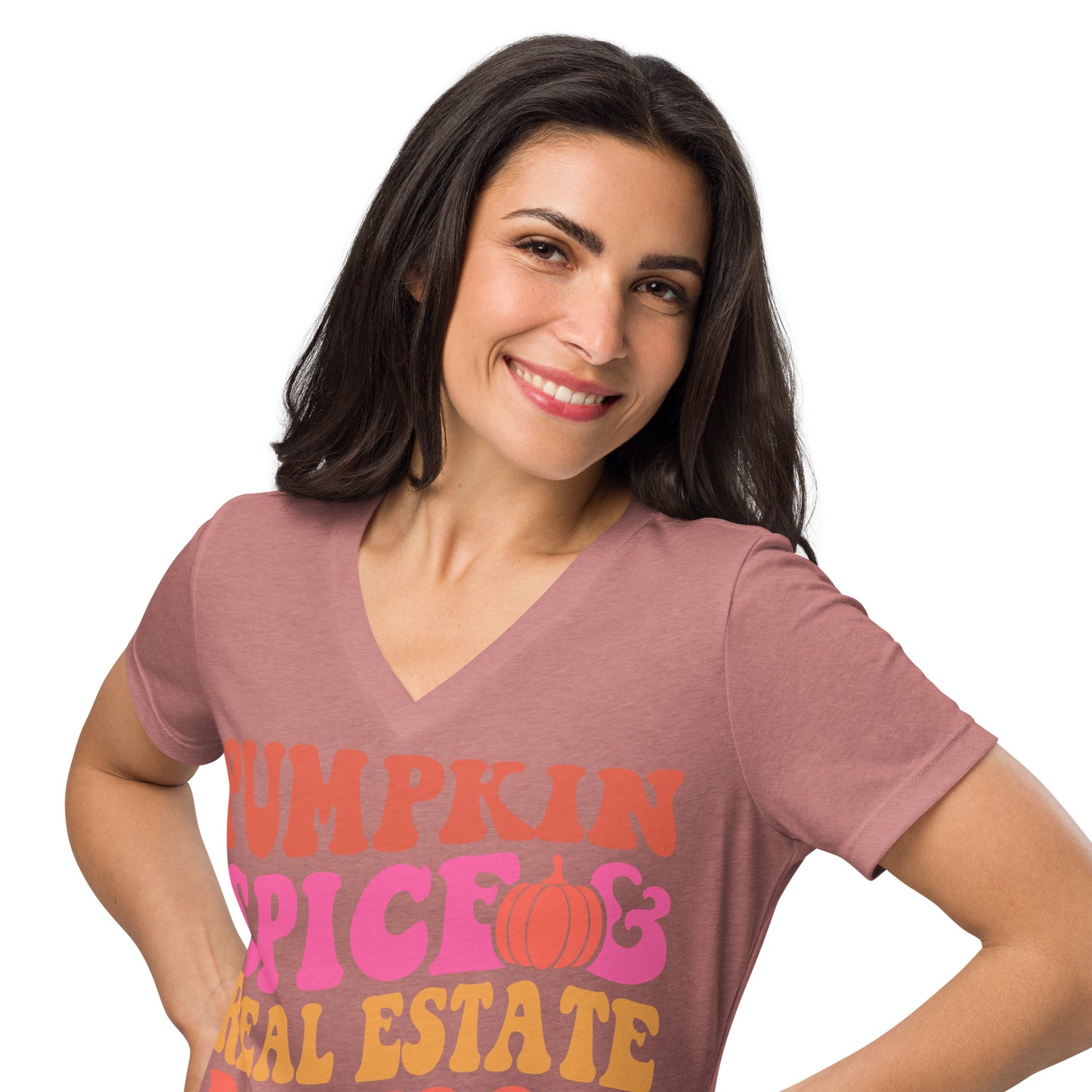 Pumpkin Spice relaxed v-neck t-shirt