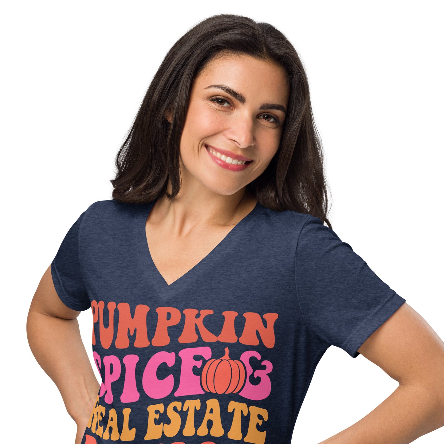 Pumpkin Spice relaxed v-neck t-shirt