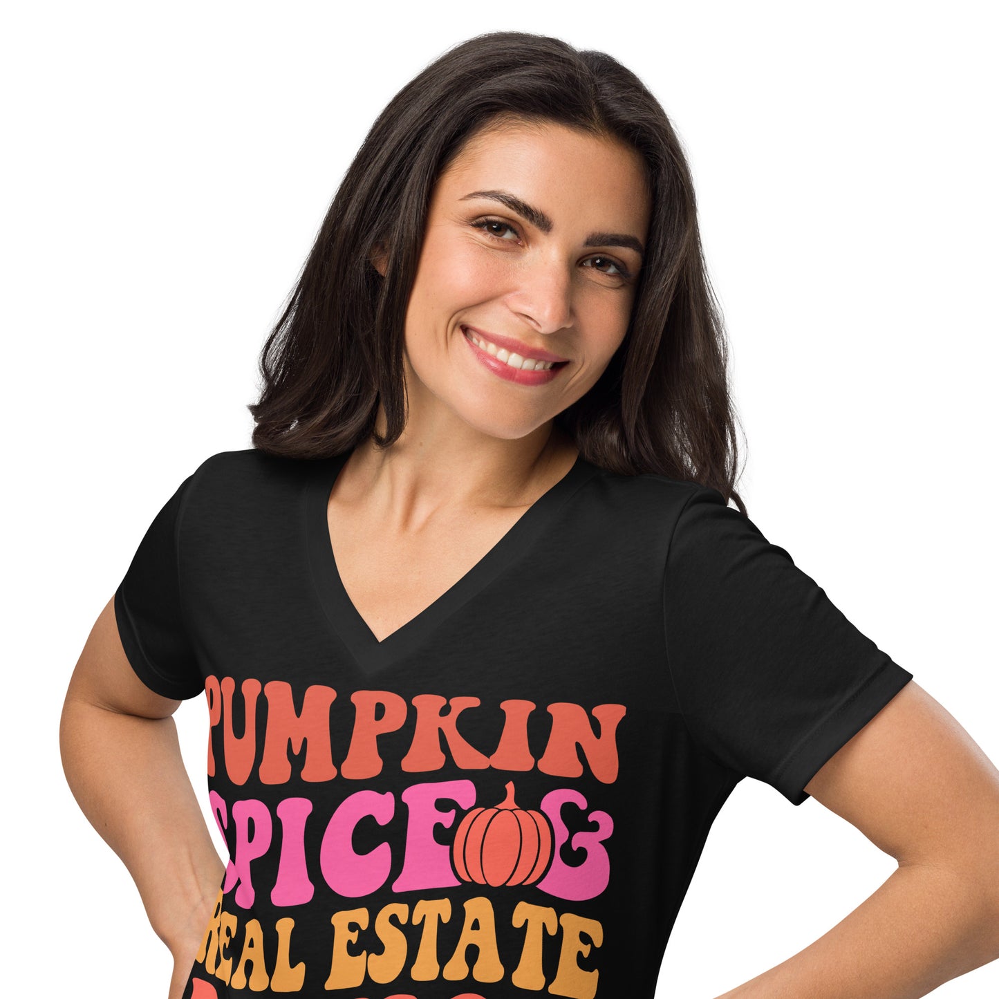 Pumpkin Spice relaxed v-neck t-shirt